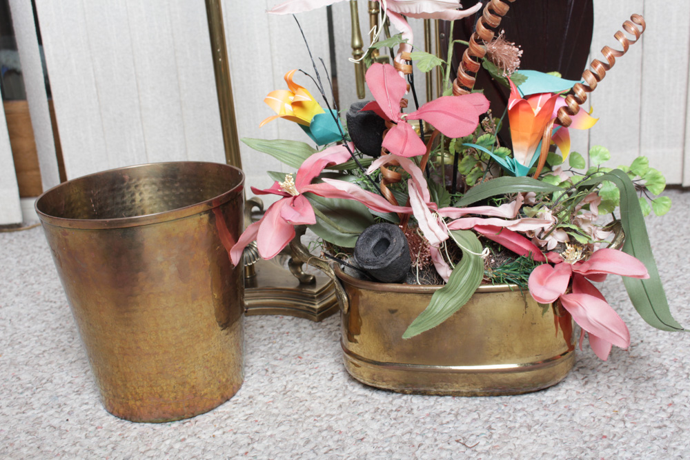 Brass Floor Lamp and Decor