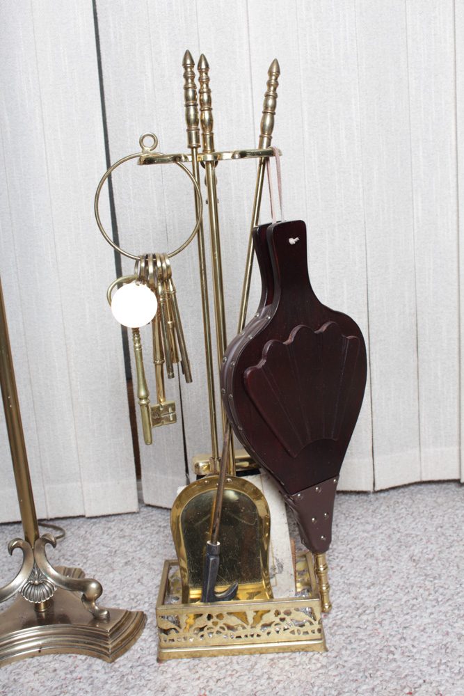 Brass Floor Lamp and Decor