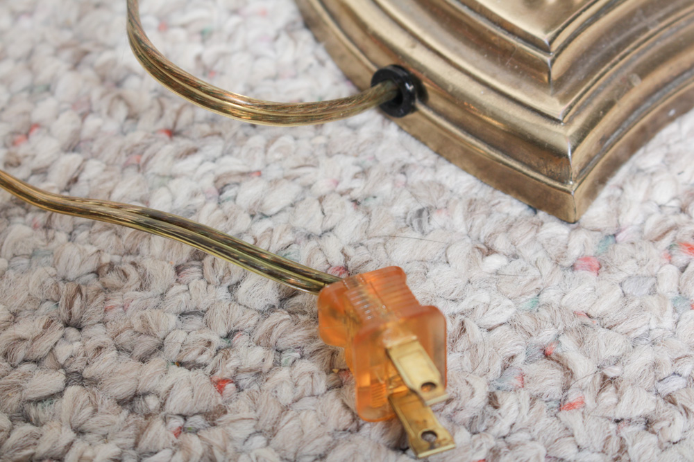 Brass Floor Lamp and Decor