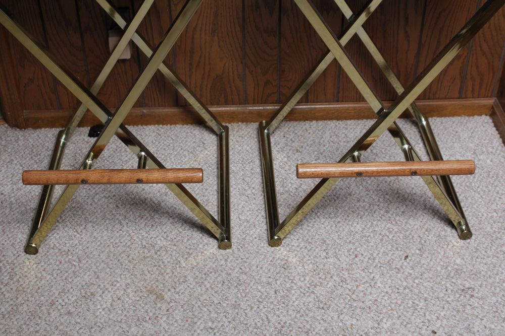 Mid Century Upholstered Director Style Bar Stools