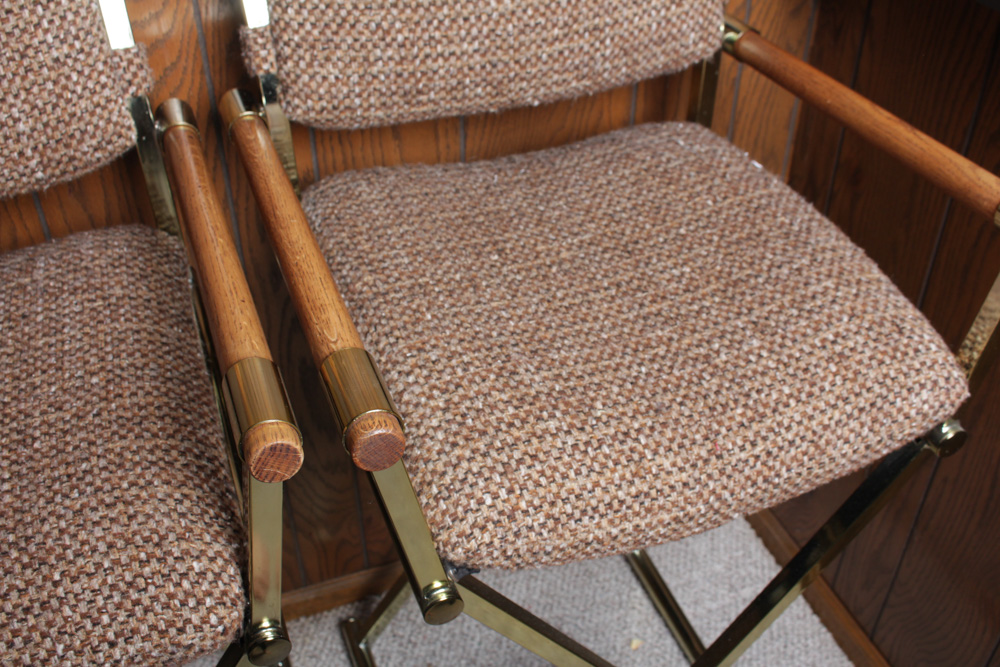 Mid Century Upholstered Director Style Bar Stools
