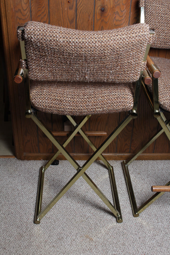 Mid Century Upholstered Director Style Bar Stools