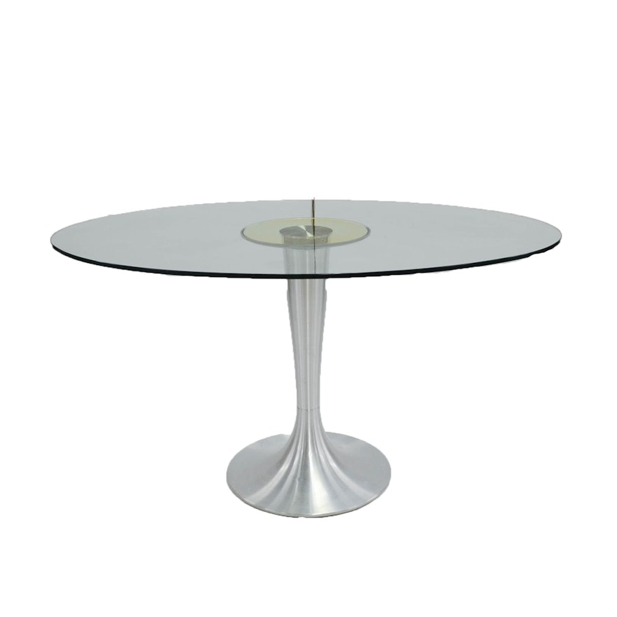 Modern Glass Top Tulip Dining Table