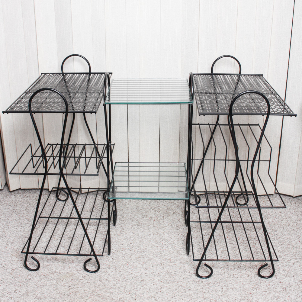 Vintage Mid Century Record Stands and Shelf