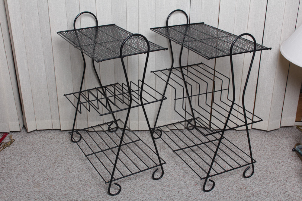 Vintage Mid Century Record Stands and Shelf