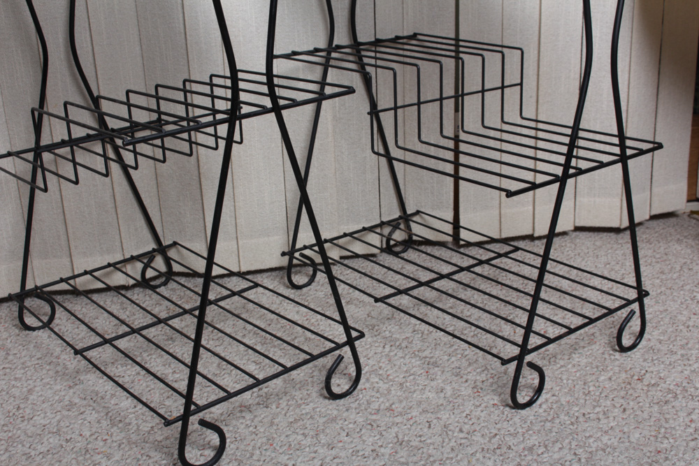 Vintage Mid Century Record Stands and Shelf