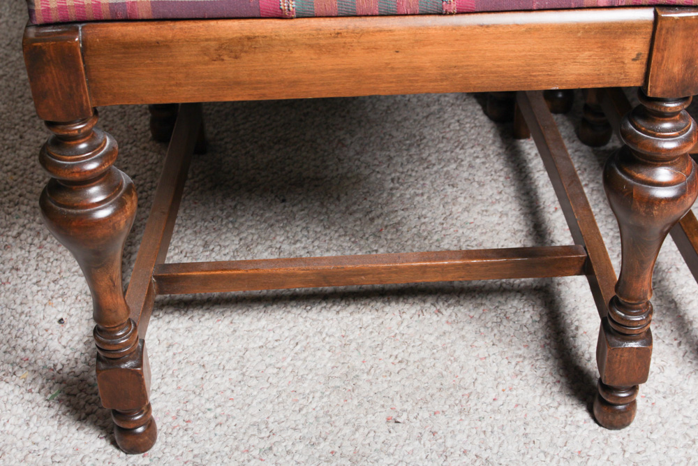 Vintage Upholstered Cherry Dining Chairs