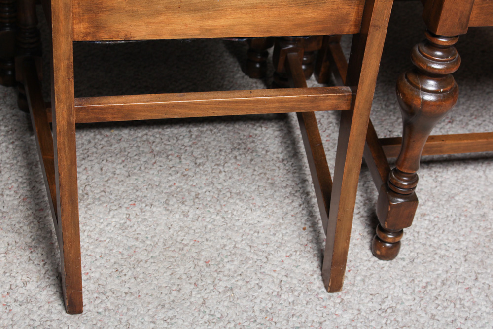 Vintage Upholstered Cherry Dining Chairs