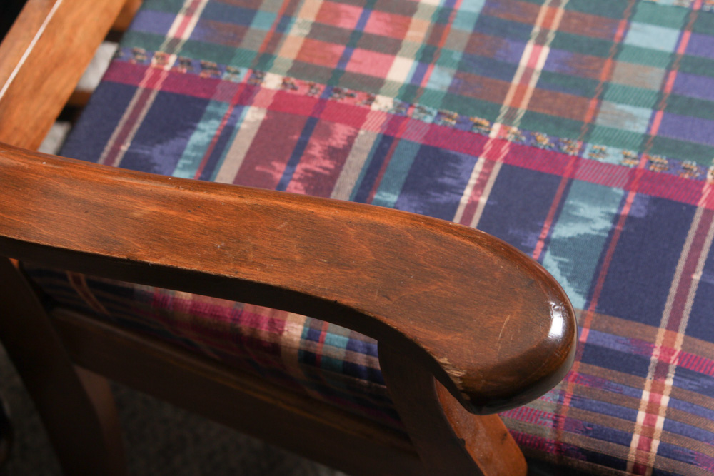 Vintage Upholstered Cherry Dining Chairs
