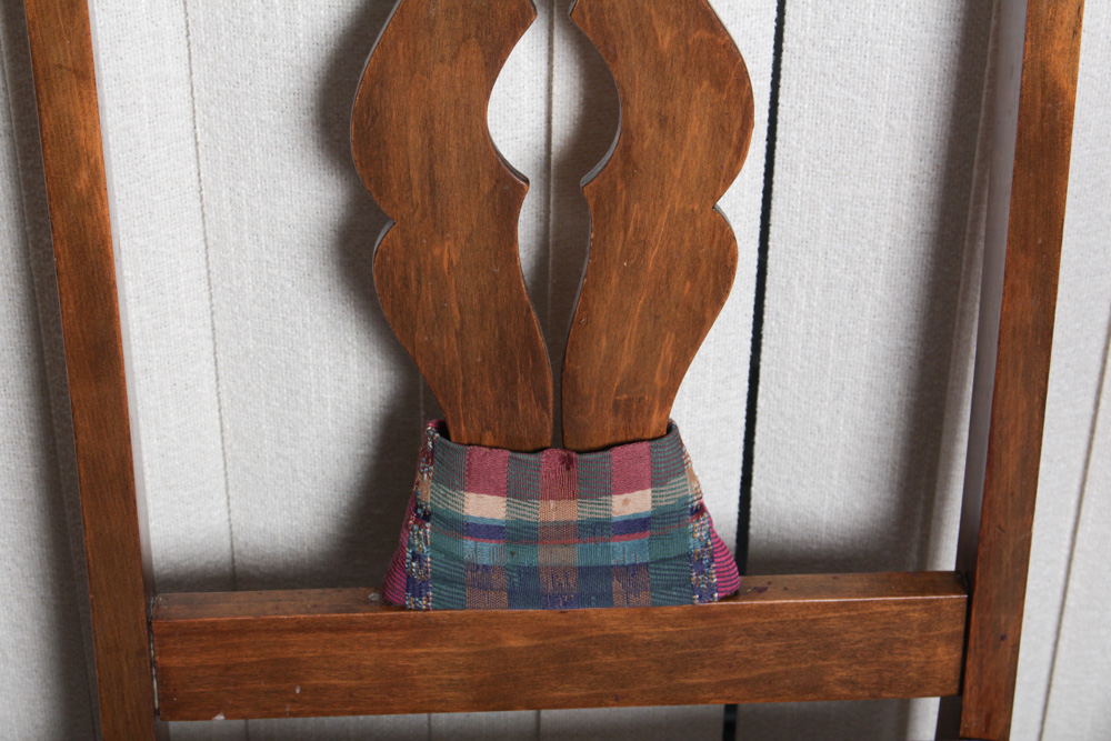 Vintage Upholstered Cherry Dining Chairs