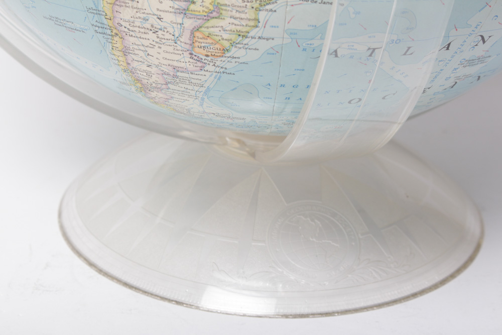 1961 National Geographic Globe on Acrylic Stand