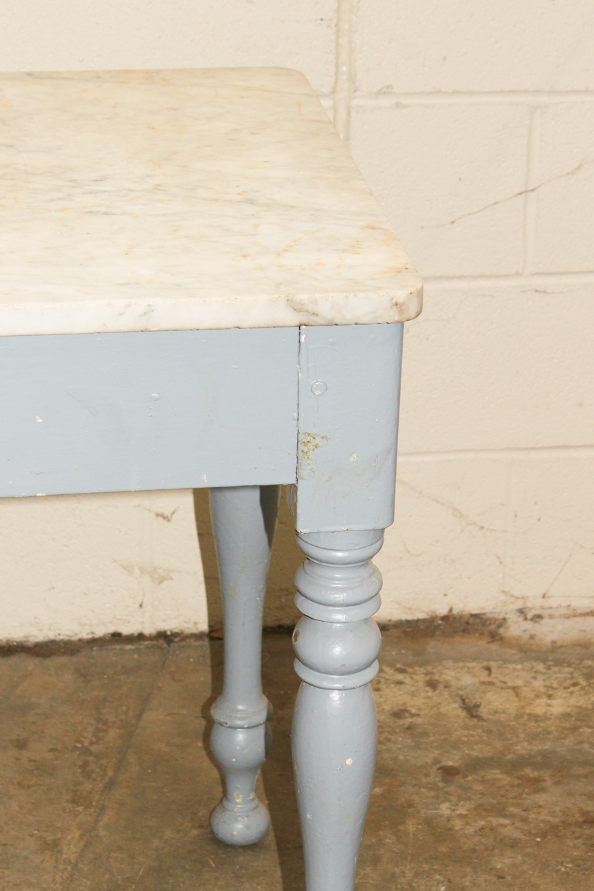 Vintage Marble Top Butcher Table