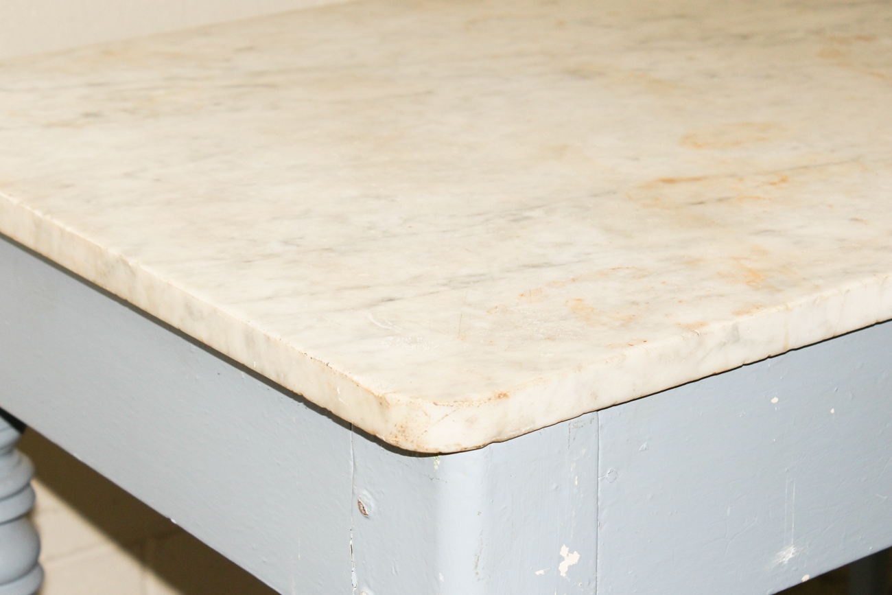 Vintage Marble Top Butcher Table