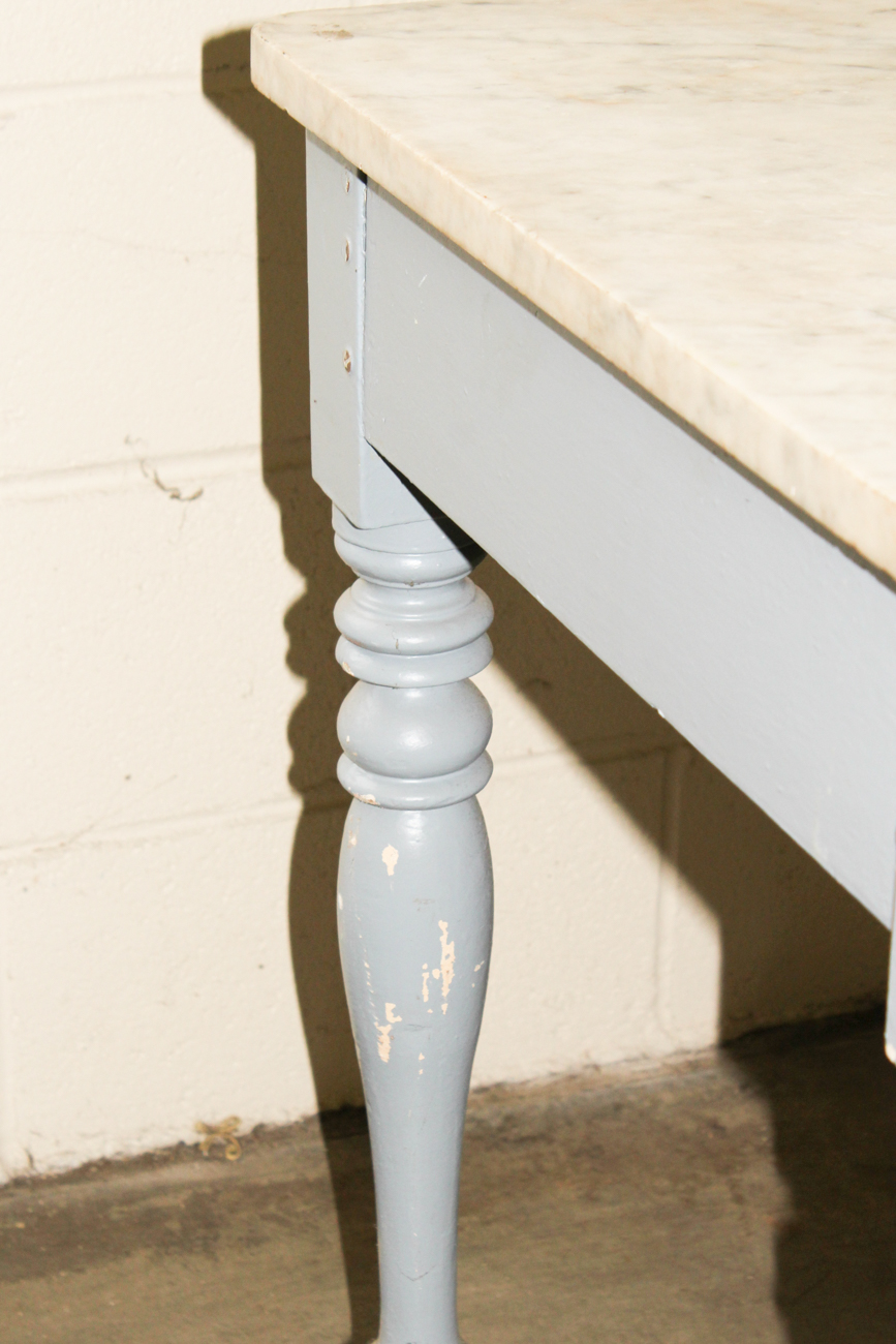 Vintage Marble Top Butcher Table