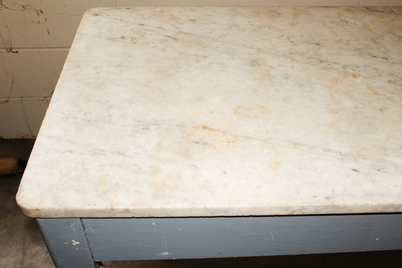Vintage Marble Top Butcher Table