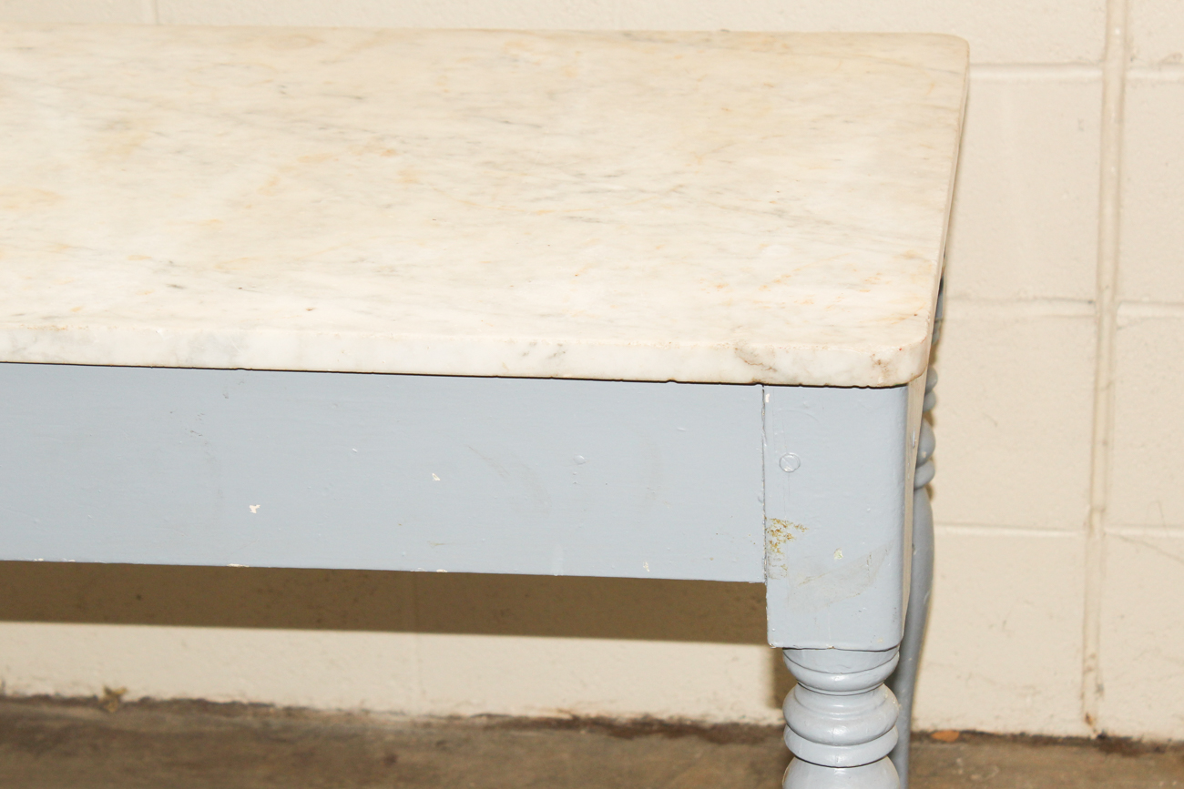 Vintage Marble Top Butcher Table