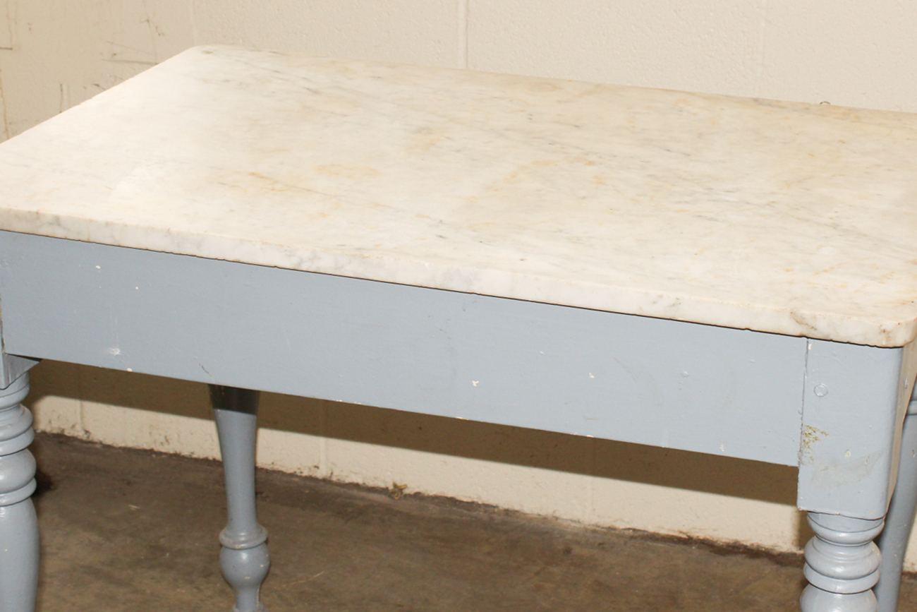 Vintage Marble Top Butcher Table