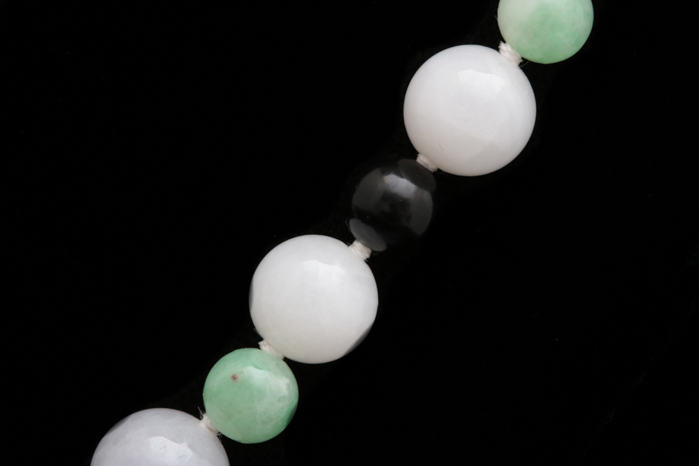 14K Yellow Gold and Multi-Colored Jade Bead Necklace