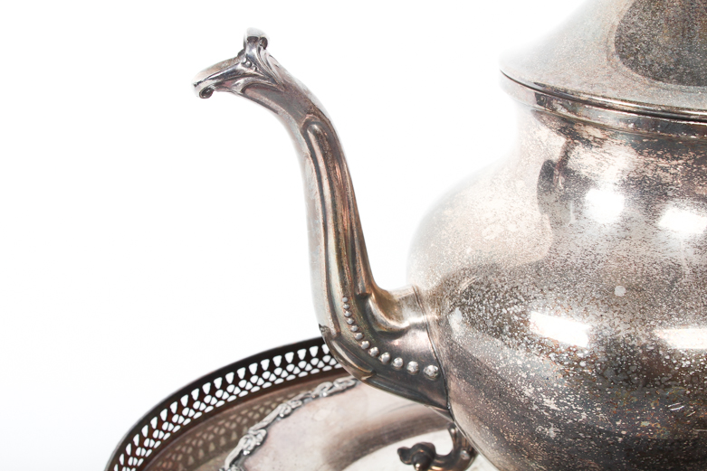 Assembled Silver Plated Tea Set Featuring Van Bergh