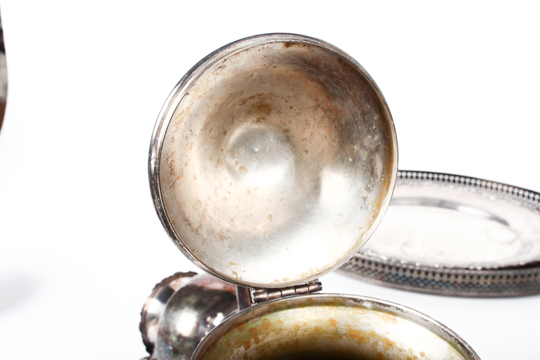 Assembled Silver Plated Tea Set Featuring Van Bergh
