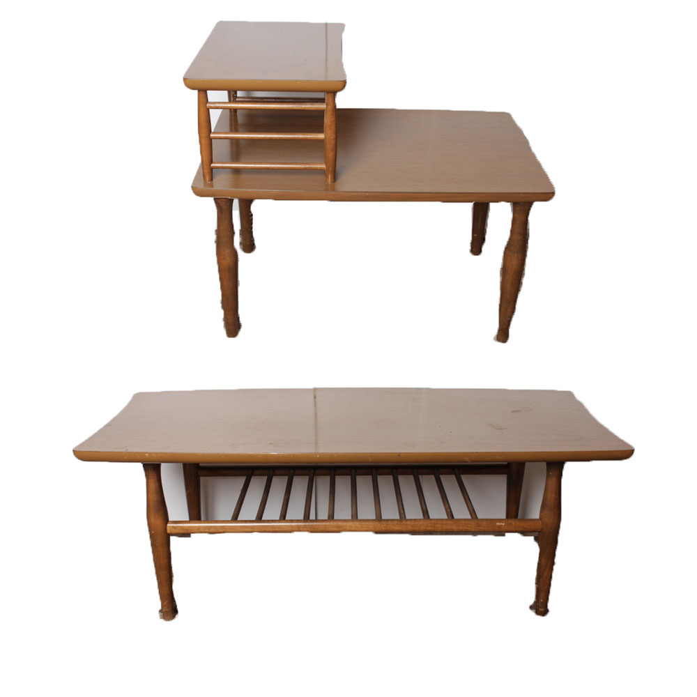Mid-Century Matching Coffee Table and Side Table
