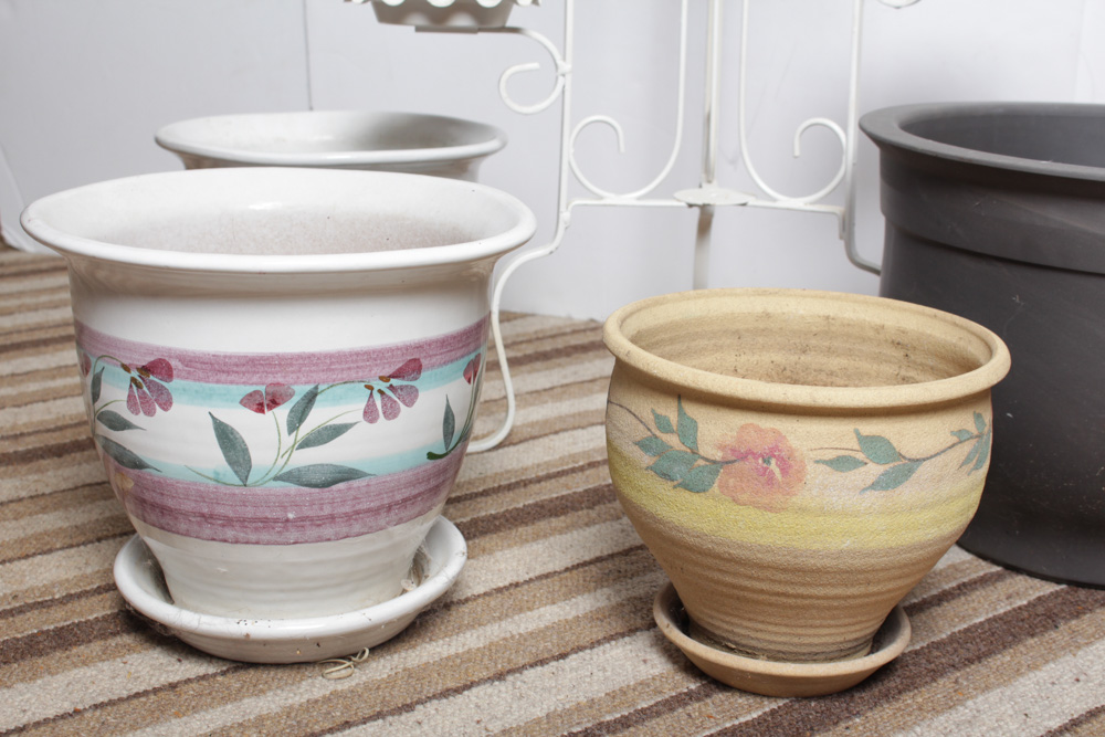 Vintage Metal Plant Stand and Planter Variety