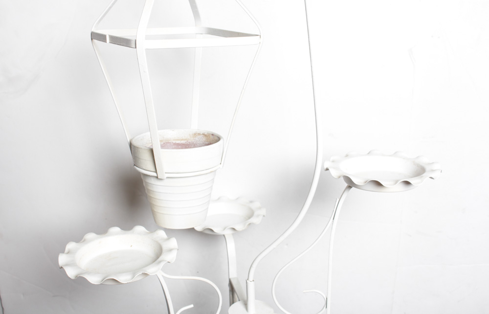 Vintage Metal Plant Stand and Planter Variety