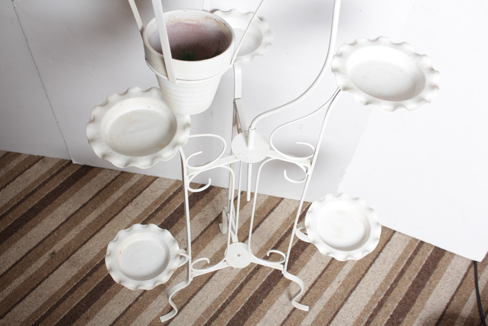 Vintage Metal Plant Stand and Planter Variety