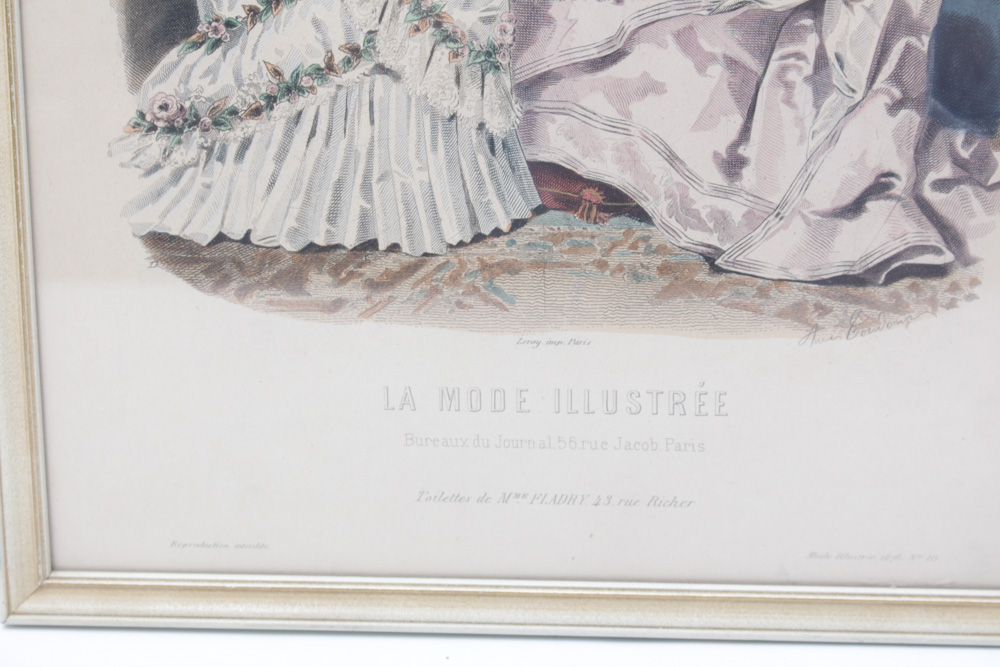 Mode Illustree Antique Vintage Reproduction Lithographs