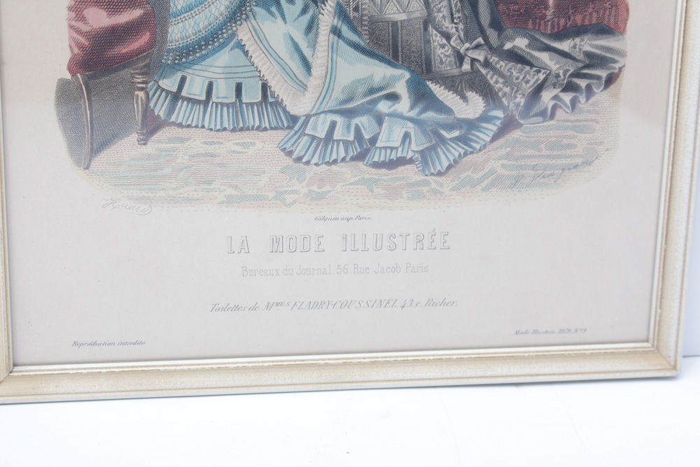 Mode Illustree Antique Vintage Reproduction Lithographs