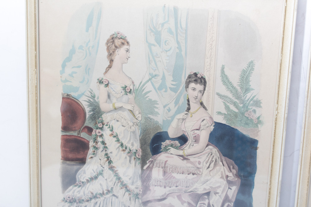 Mode Illustree Antique Vintage Reproduction Lithographs