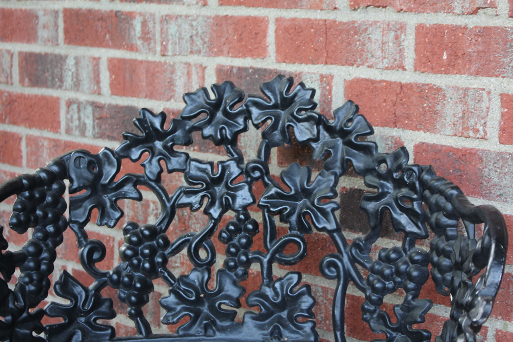 Cast Iron Table and Chair Pair