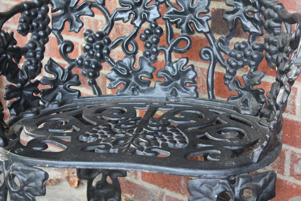 Cast Iron Table and Chair Pair