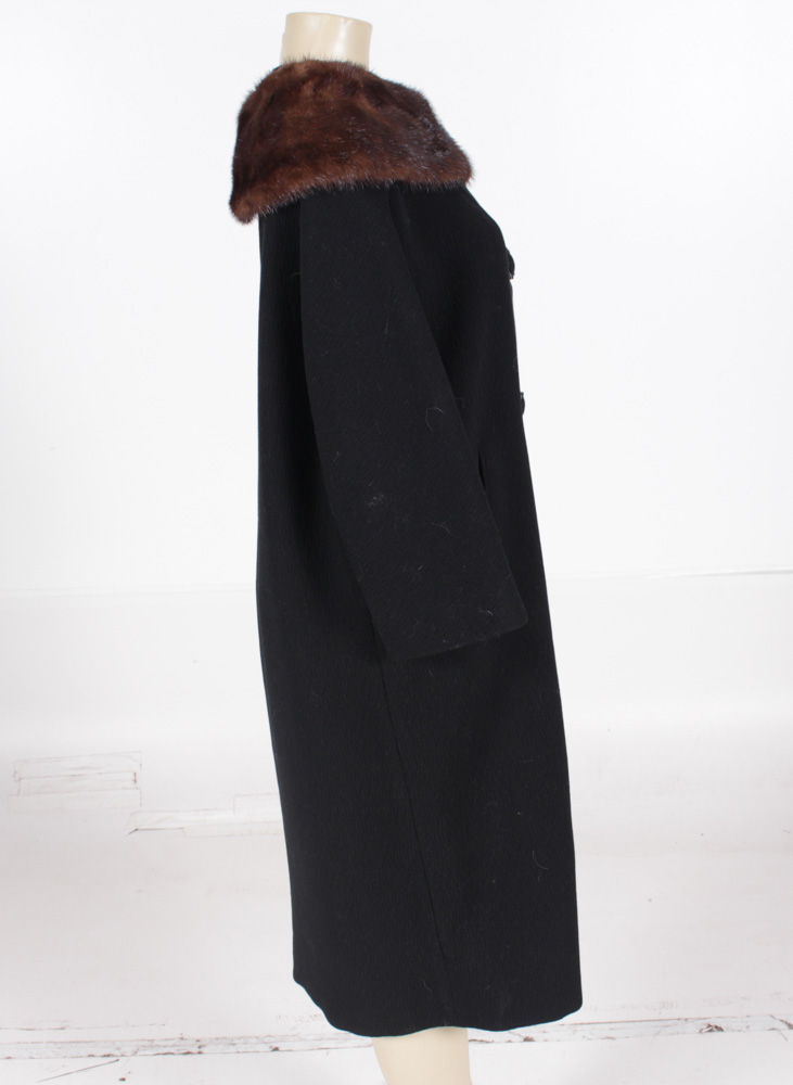 Vintage Madison's Mink Collared Wool Coat
