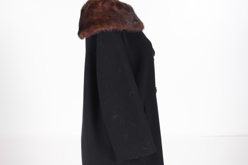 Vintage Madison's Mink Collared Wool Coat