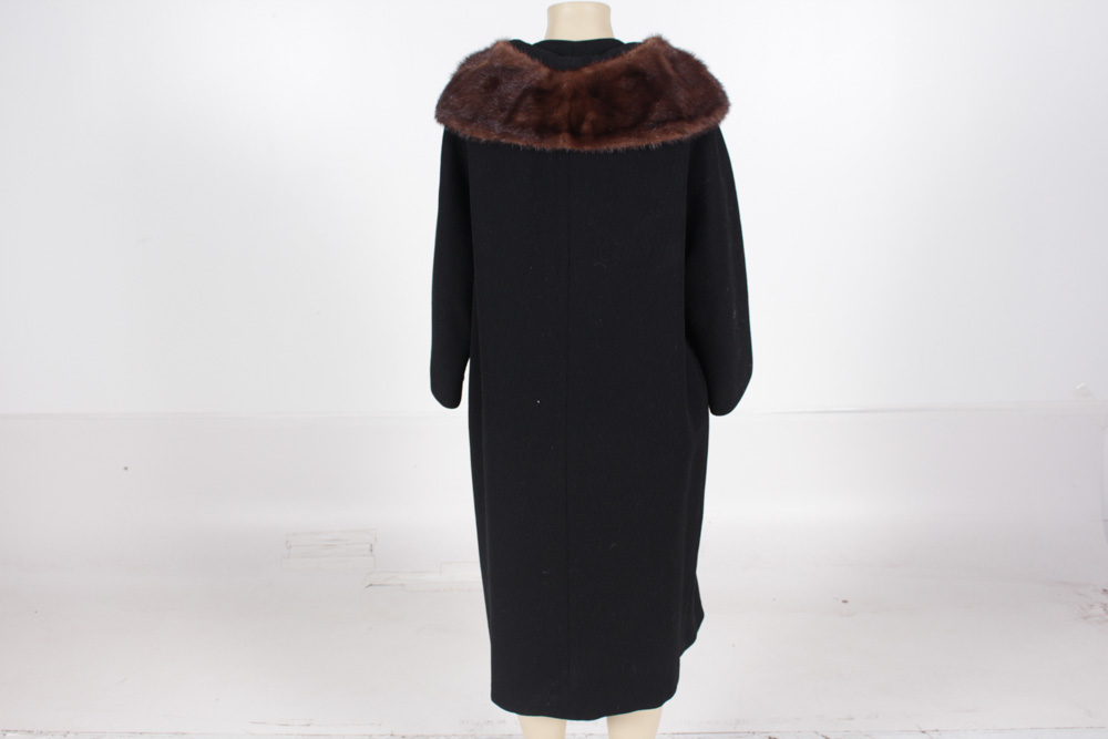 Vintage Madison's Mink Collared Wool Coat