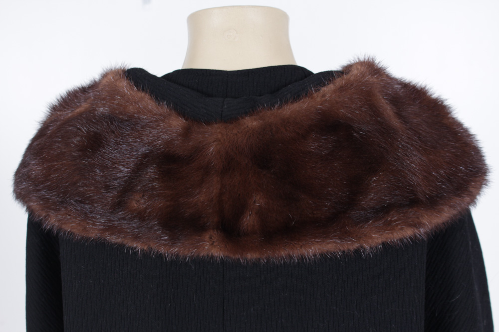 Vintage Madison's Mink Collared Wool Coat