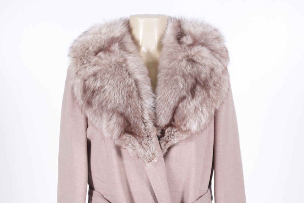 Madison's Vintage Fox Fur Collar Wool Coat