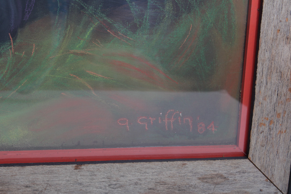 Vintage Oil Pastel Cat Drawing