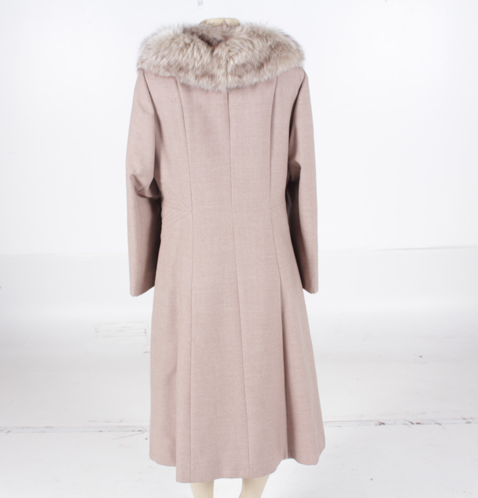Madison's Vintage Fox Fur Collar Wool Coat