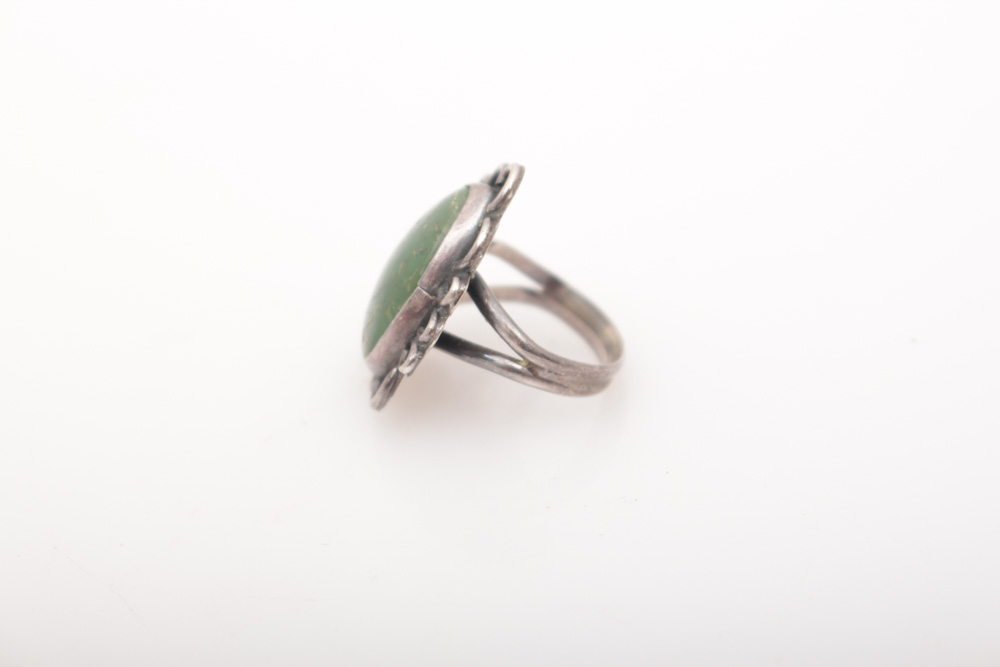 Sterling Silver and Green Jasper Ring