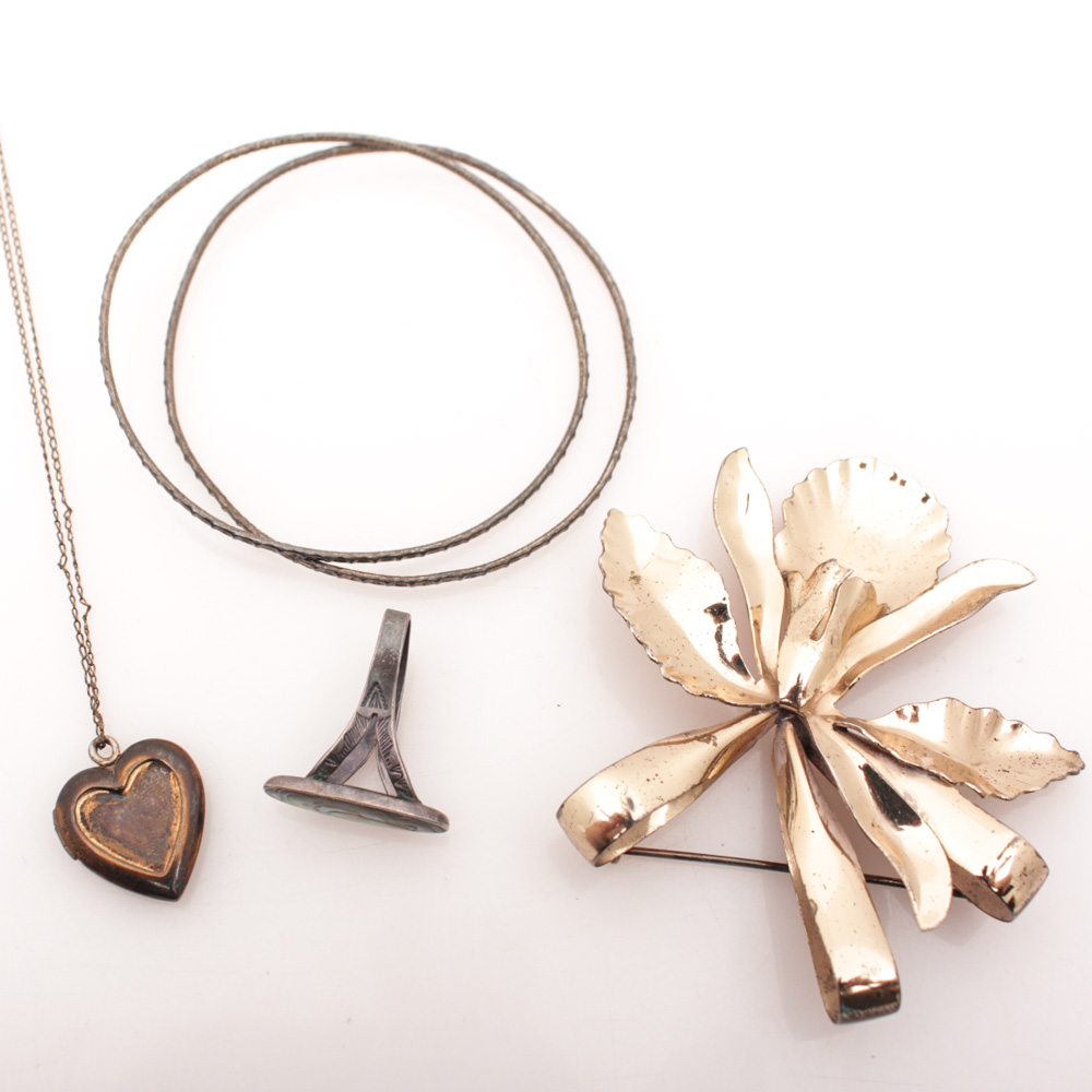 Vintage Sterling Silver Jewelry Array