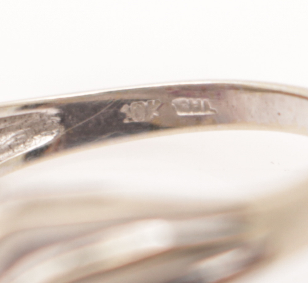 10K White Gold Diamond and Ruby Ring