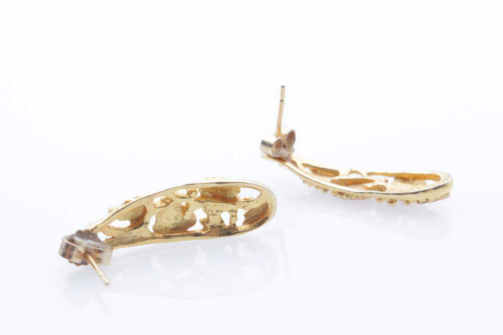 10K Black Hills Gold Stick Pin and Earring Pair