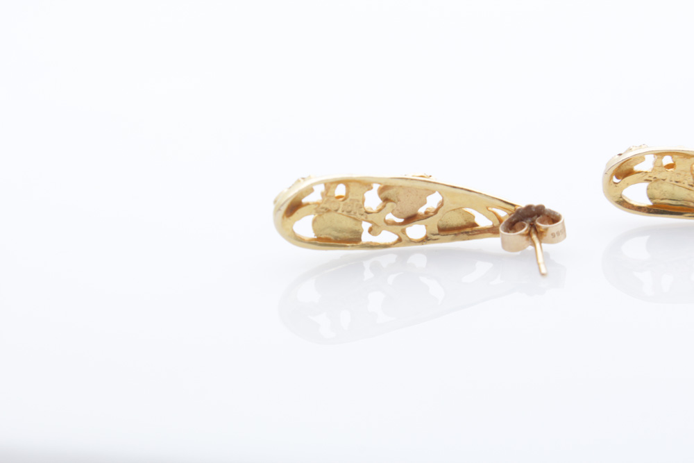 10K Black Hills Gold Stick Pin and Earring Pair