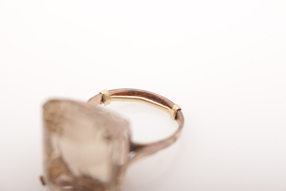 10K Rose Gold and Natural Quartz Ring