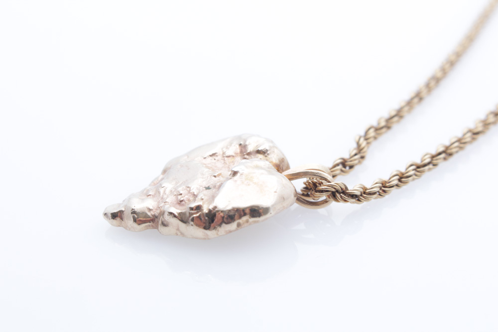 14K Yellow Gold Rope Chain With Pendant