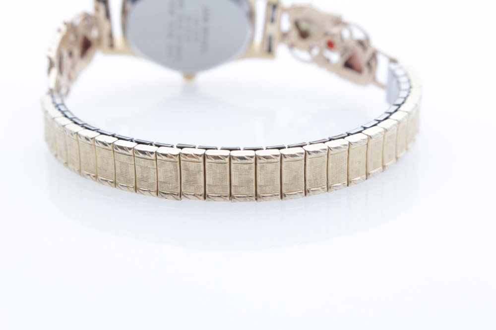 Vintage Armitron Watch With 10K Yellow Accents and Garnets