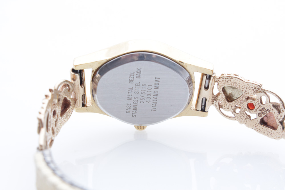 Vintage Armitron Watch With 10K Yellow Accents and Garnets