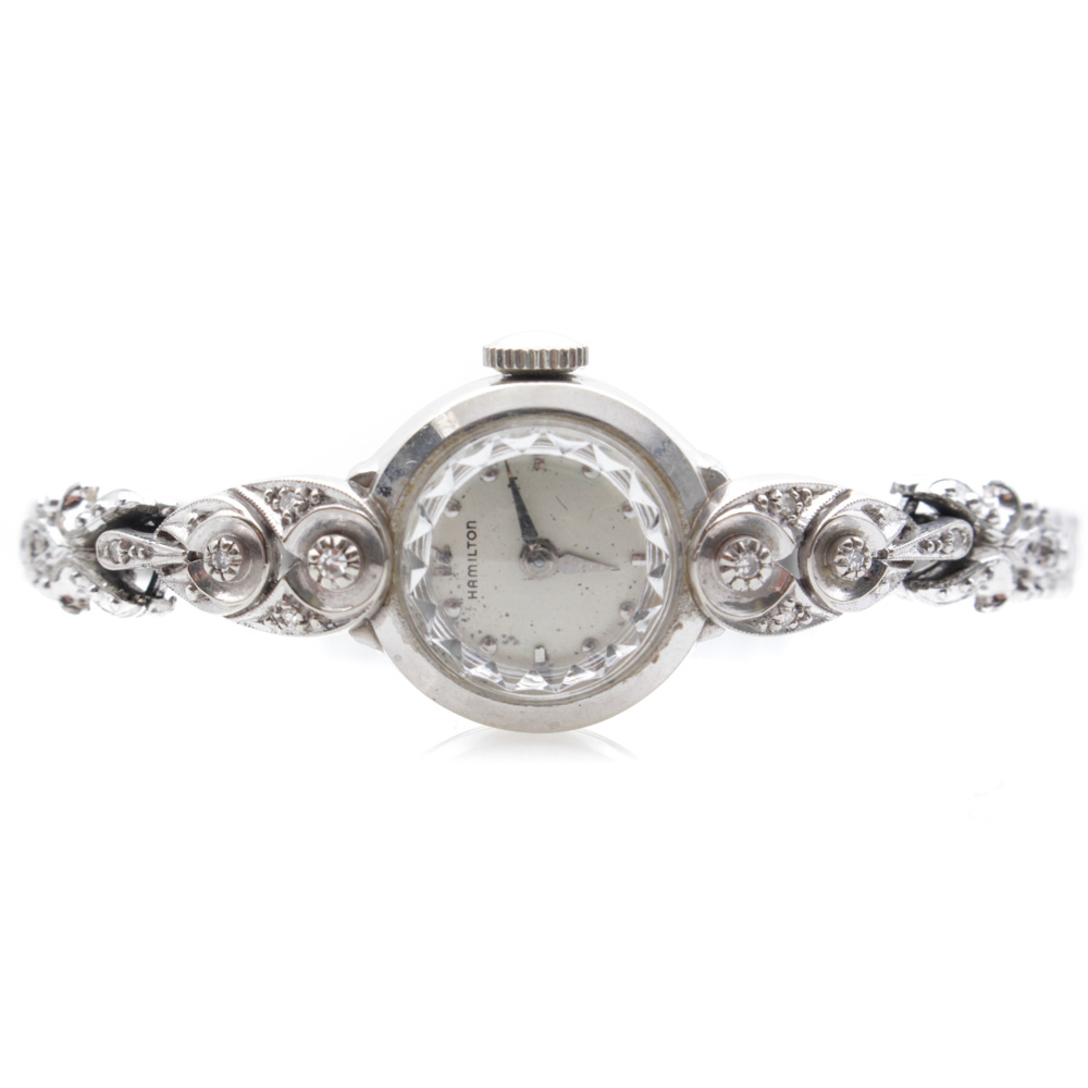 Vintage Hamilton Watch With 10K Gold Case and Diamonds